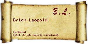 Brich Leopold névjegykártya